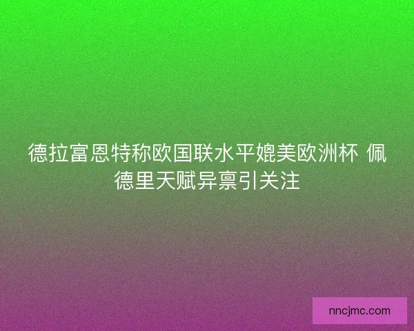 德拉富恩特称欧国联水平媲美欧洲杯 佩德里天赋异禀引关注
