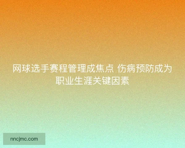 网球选手赛程管理成焦点 伤病预防成为职业生涯关键因素