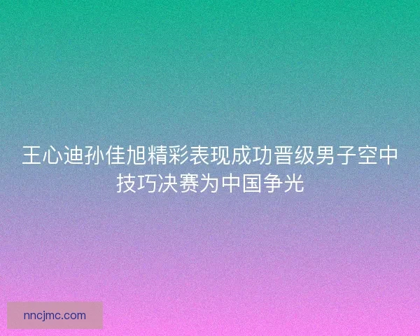 王心迪孙佳旭精彩表现成功晋级男子空中技巧决赛为中国争光 王心迪孙佳旭精彩表现成功晋级男子空中技巧决赛为中国争光