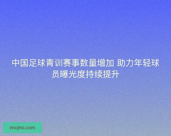 中国足球青训赛事数量增加 助力年轻球员曝光度持续提升