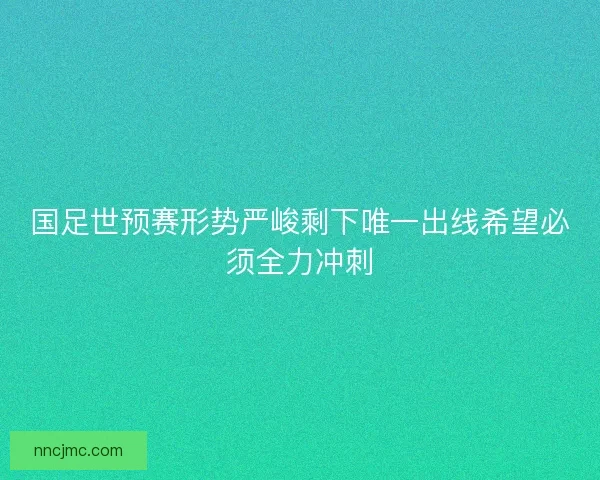 国足世预赛形势严峻剩下唯一出线希望必须全力冲刺
