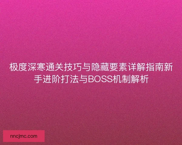 极度深寒通关技巧与隐藏要素详解指南新手进阶打法与BOSS机制解析